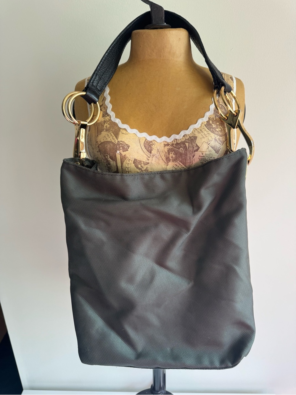 JPK Paris 75 Olive Green Nylon Shoulder Bag
